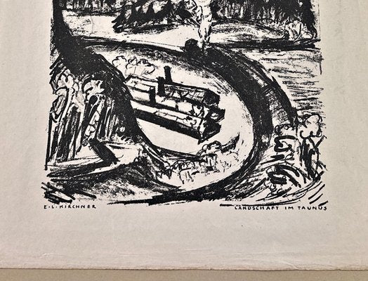 Ernst Ludwig Kirchner, Taunus Railway Curve, 1916, Lithograph-QFT-2016485