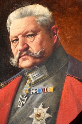 Ernst Zimmer, Paul von Hindenburg, 20th Century, Painting on Parchment-YZB-1822922