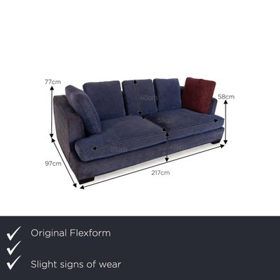 Eros 2100 Fabric Three Seater Dark Blue Sofa from Flexform-RQW-2036320