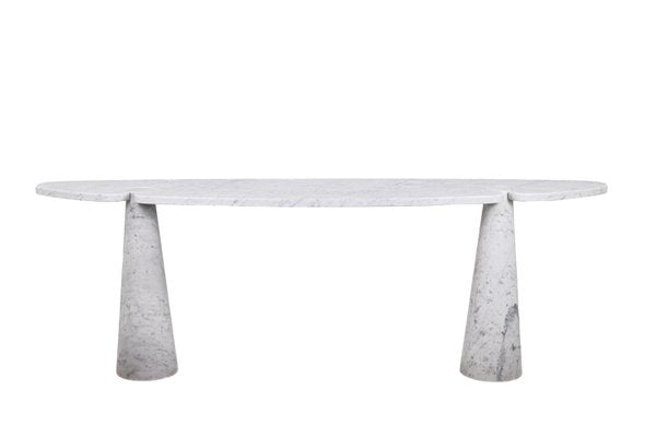 Eros Console Table in Calacatta White Marble by Angelo Mangiarotti, 1970s