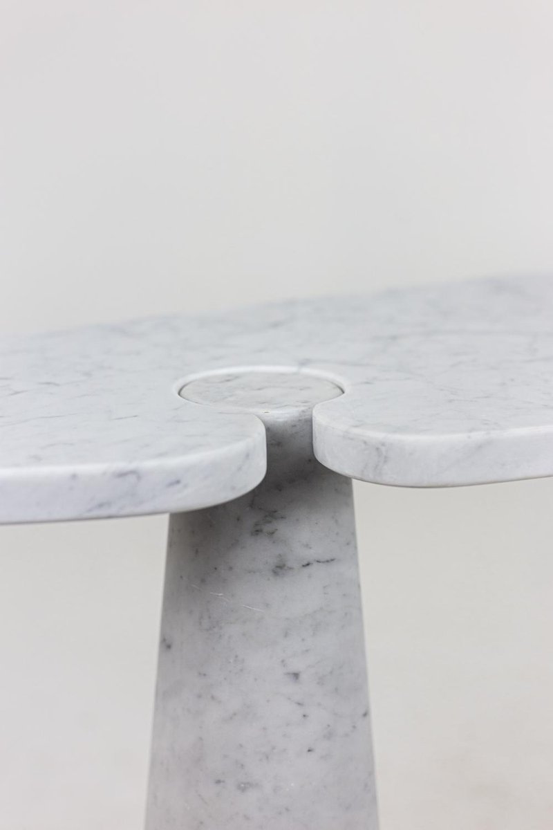 Eros Console Table in Calacatta White Marble by Angelo Mangiarotti, 1970s