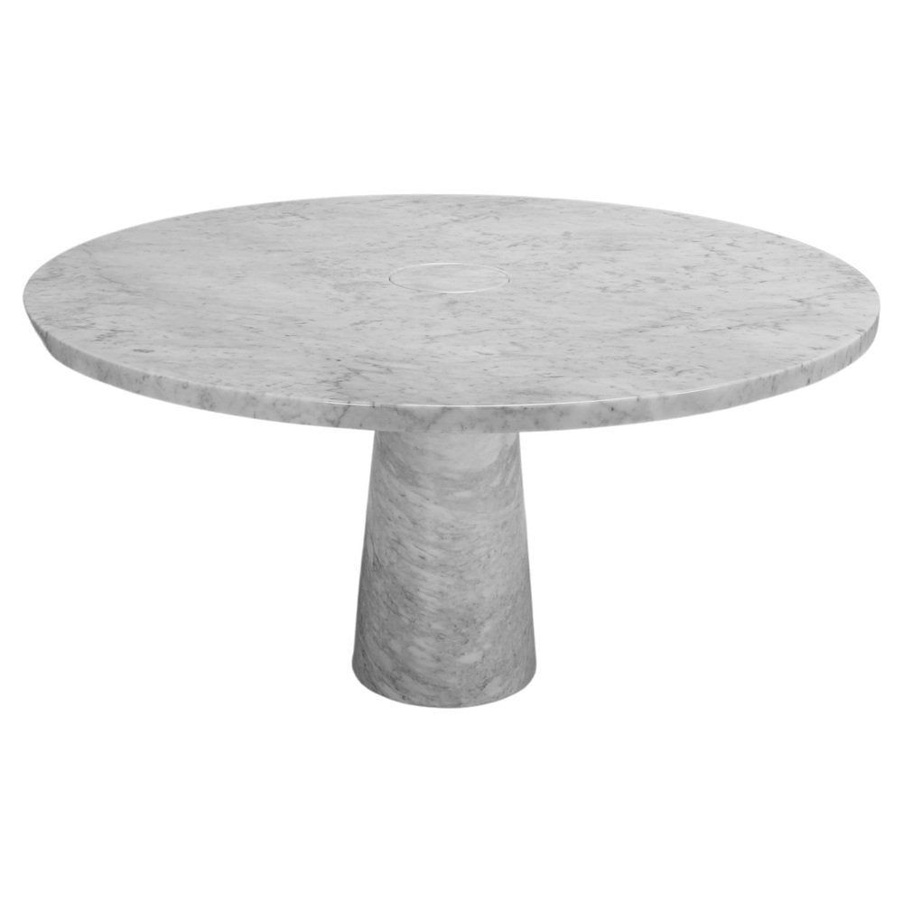 Eros Dining Table in Carrara Marble attributed to Angelo Mangiarotti, 1970s