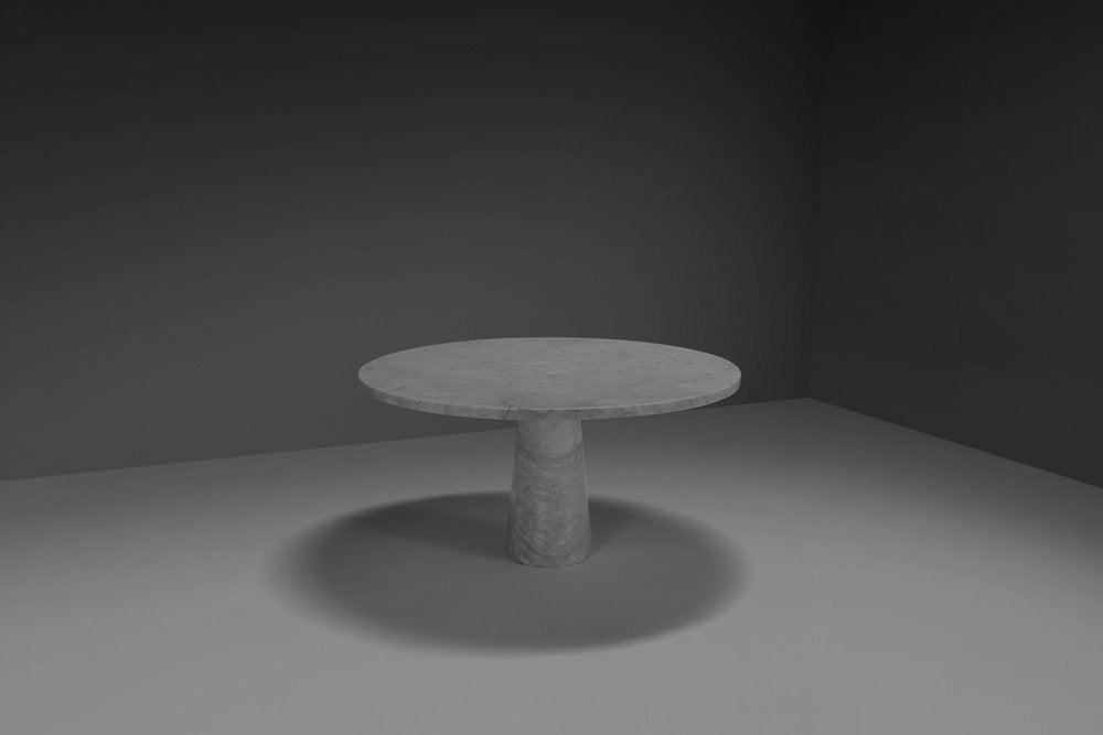 Eros Dining Table in Carrara Marble attributed to Angelo Mangiarotti, 1970s