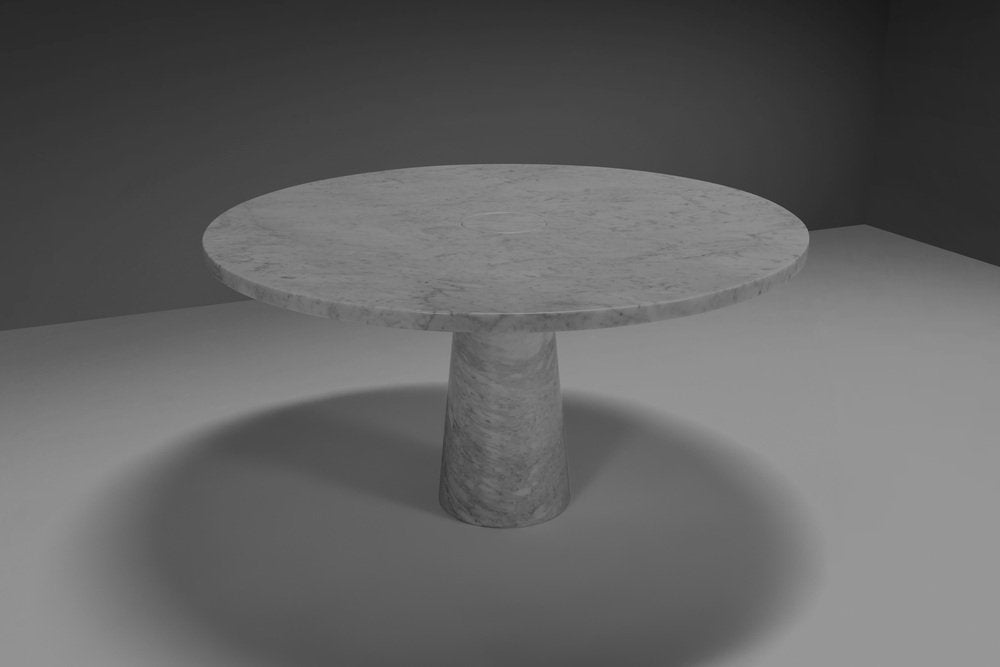 Eros Dining Table in Carrara Marble attributed to Angelo Mangiarotti, 1970s