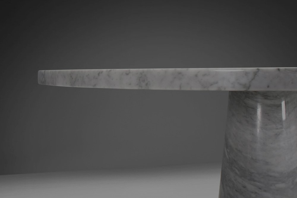 Eros Dining Table in Carrara Marble attributed to Angelo Mangiarotti, 1970s