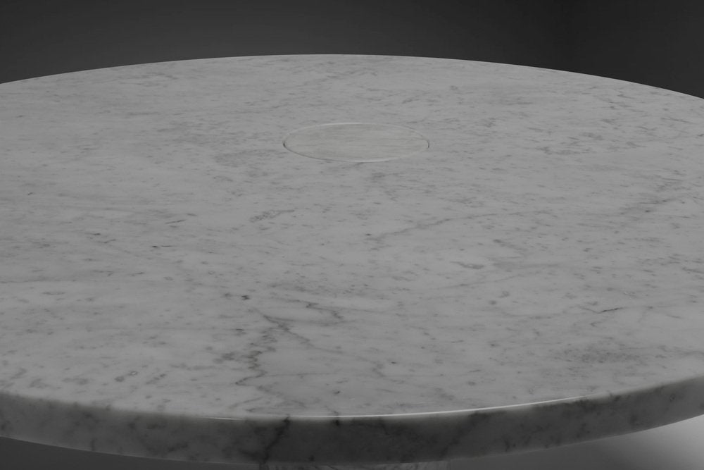 Eros Dining Table in Carrara Marble attributed to Angelo Mangiarotti, 1970s