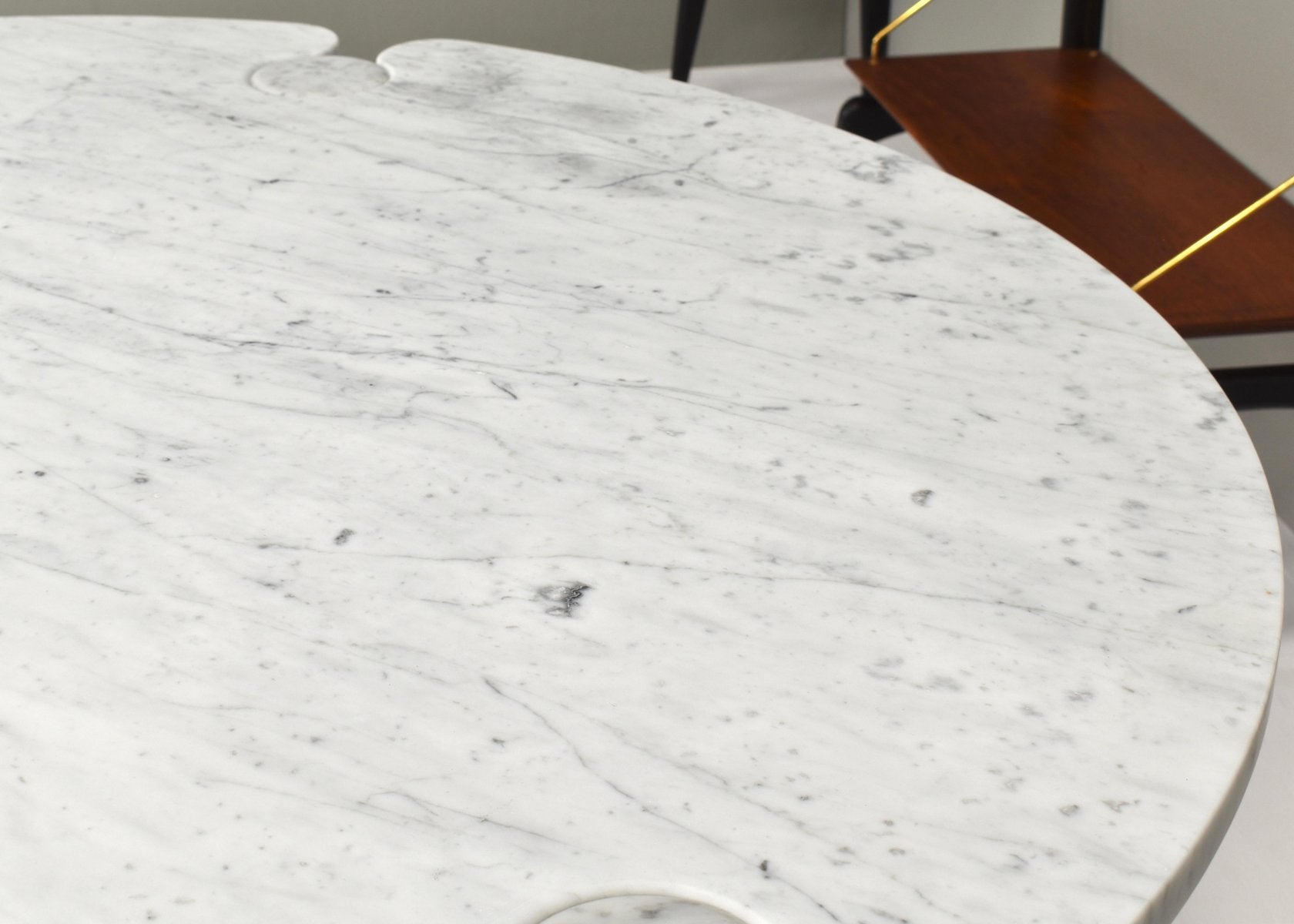 Eros Round Dining Table in Carrara Marble by Angelo Mangiarotti for Skipper, Italy, 1970s-TE-971407