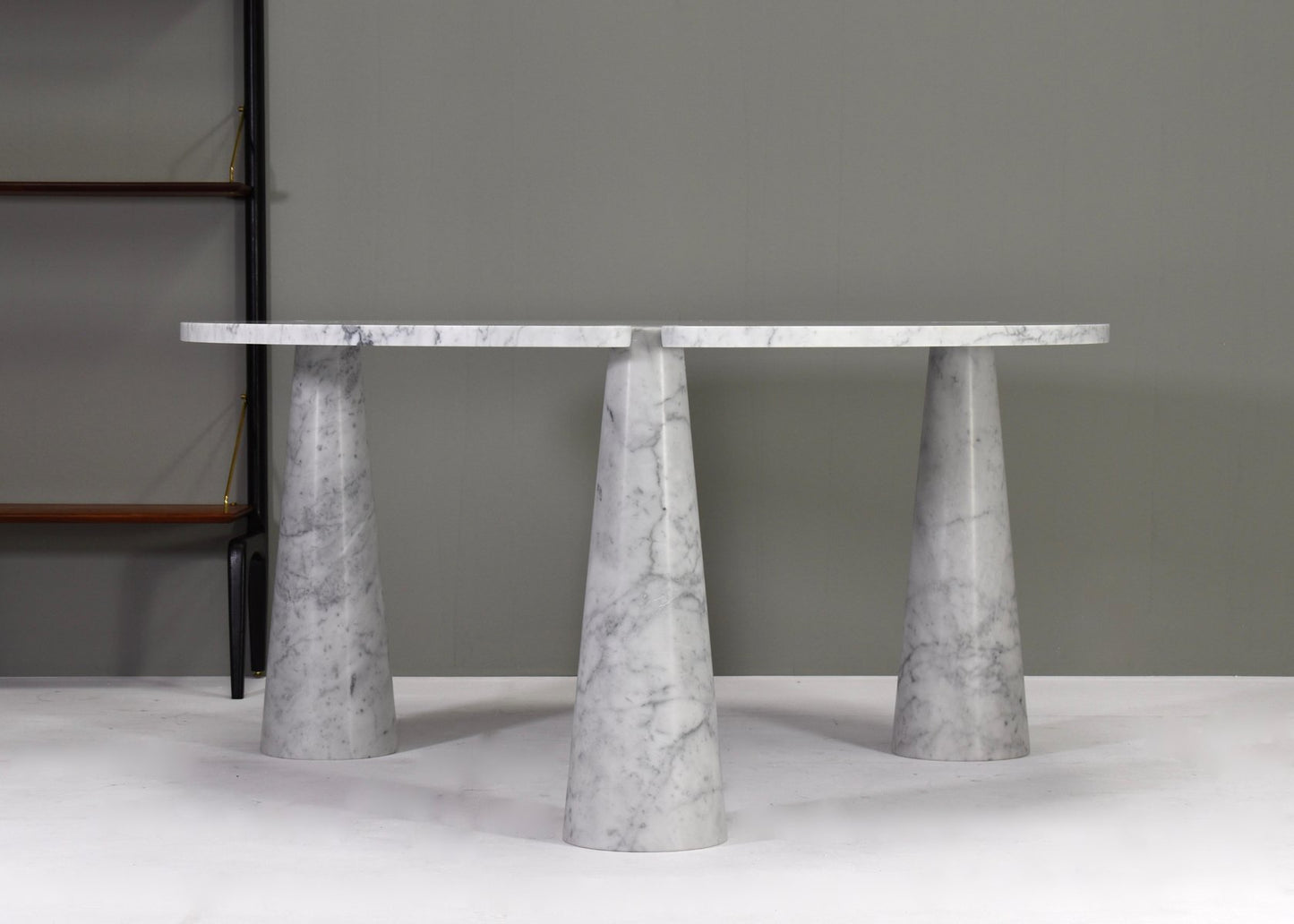 Eros Round Dining Table in Carrara Marble by Angelo Mangiarotti for Skipper, Italy, 1970s-TE-971407