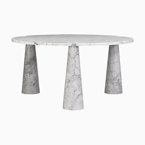 Eros Round Dining Table in Carrara Marble by Angelo Mangiarotti for Skipper, Italy, 1970s-TE-971407