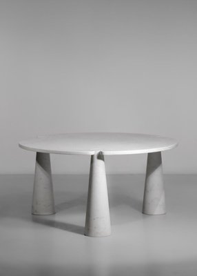 Eros Tripod Dining Table in Carrara Marble by Angelo Mangiarotti, 1970-YU-1398655