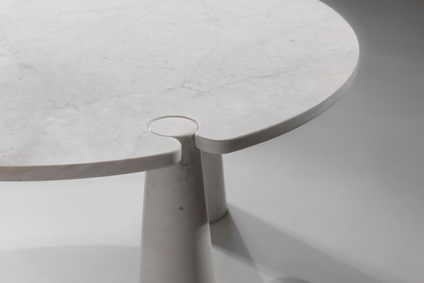 Eros Tripod Dining Table in Carrara Marble by Angelo Mangiarotti, 1970-YU-1398655