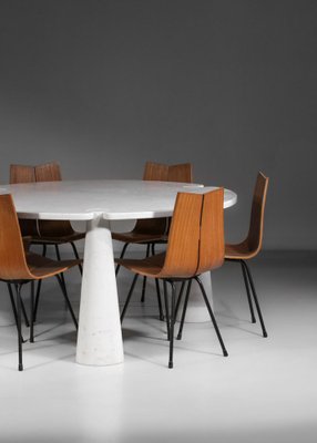 Eros Tripod Dining Table in Carrara Marble by Angelo Mangiarotti, 1970-YU-1398655