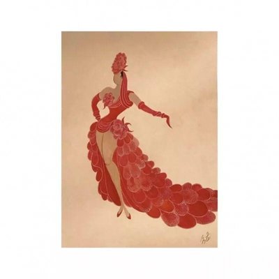 Erte, Stage Costumes Series Illustration, 1990s, Mixed Media on Paper, Framed-WMV-1129855