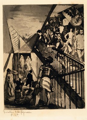 Escalier de la Fiuration - Etching and Aquatint by Charles Pierre Renouard 1881-ZCI-762026