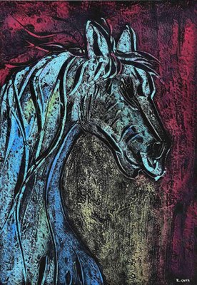 Esperia Gava, The Horse, Enamel on Paper, 1950s-ZCI-1308603