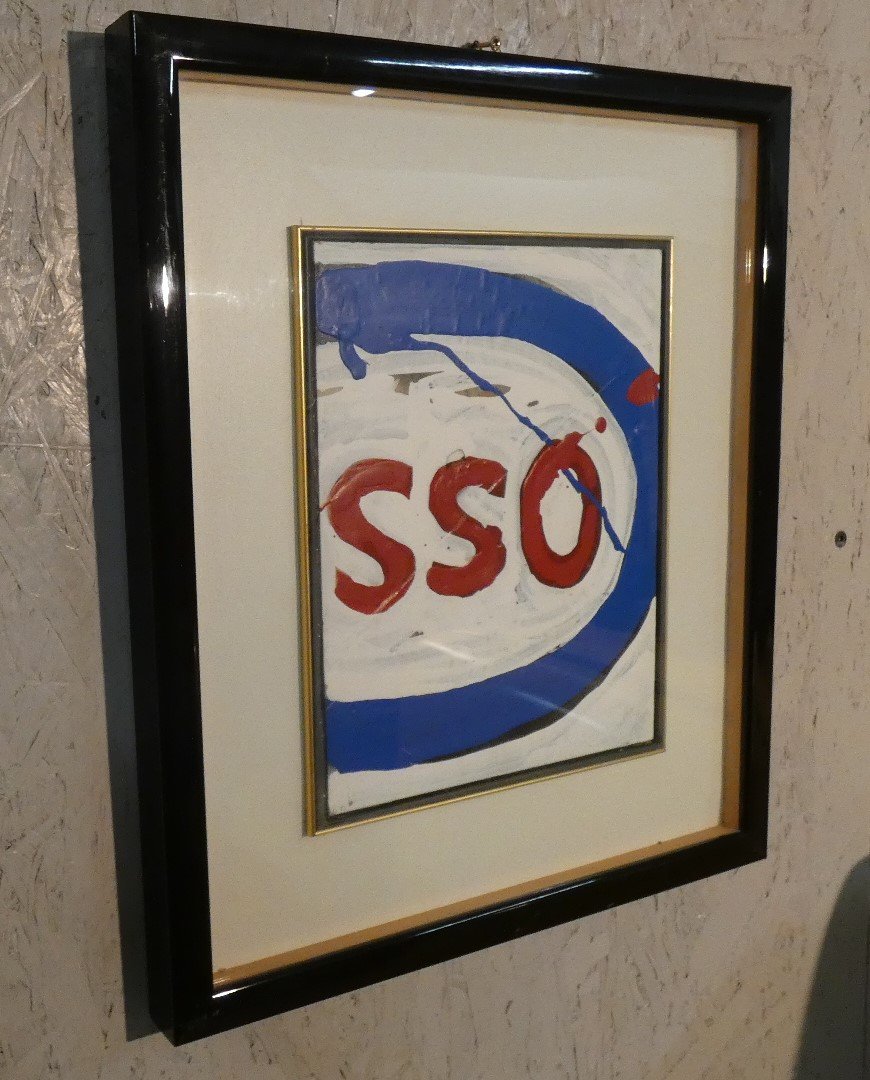 Esso Acrylic Painting by Luciano Melegari Il Parmigiano, 1991