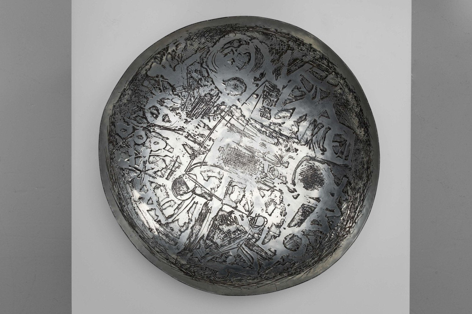 Etched Aluminium Bowl from Nerone E Patuzzi, Italy, 1975