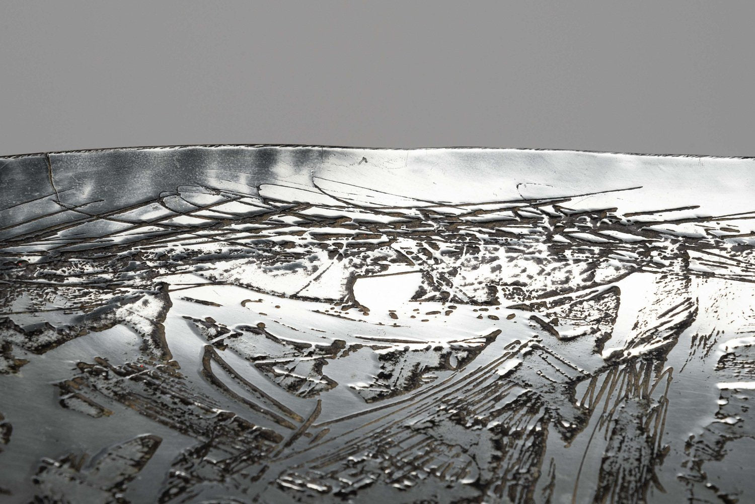 Etched Aluminium Bowl from Nerone E Patuzzi, Italy, 1975