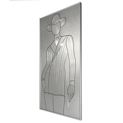 Etched Aluminium David Bowie Wall Piece, 1980s-RY-553476