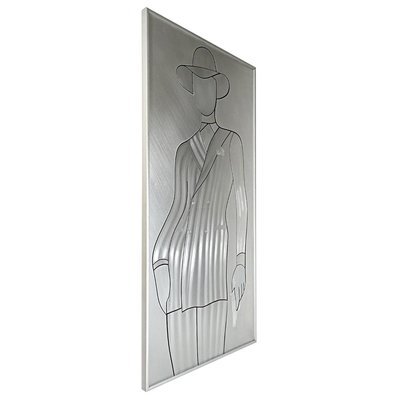 Etched Aluminium David Bowie Wall Piece, 1980s-RY-553476