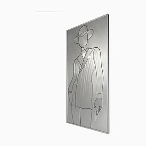 Etched Aluminium David Bowie Wall Piece, 1980s-RY-553476