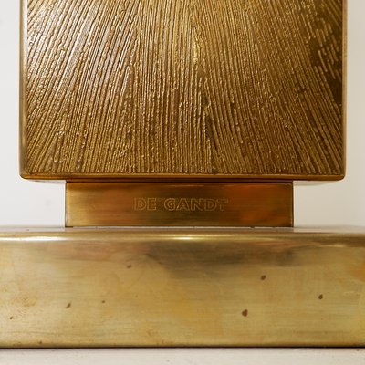 Etched Brass Table Lamp by Georges Mathias, Belgium, 1970s-NYF-2018902