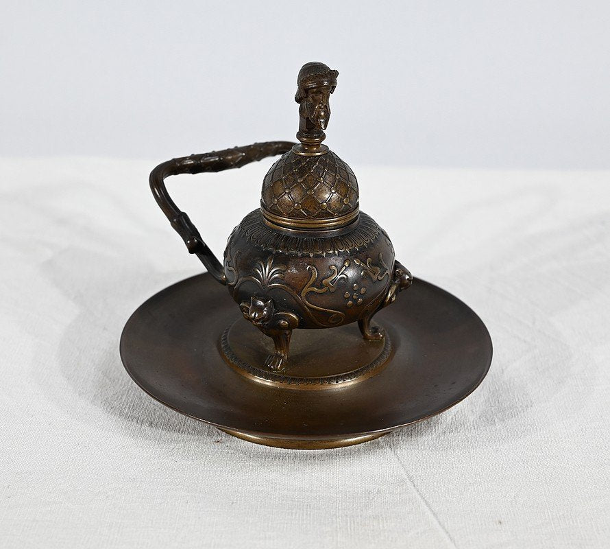 Etruscan Inkwell in Bronze by F. Barbedienne, 19th Century