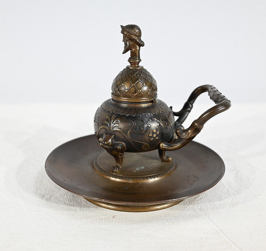 Etruscan Inkwell in Bronze by F. Barbedienne, 19th Century