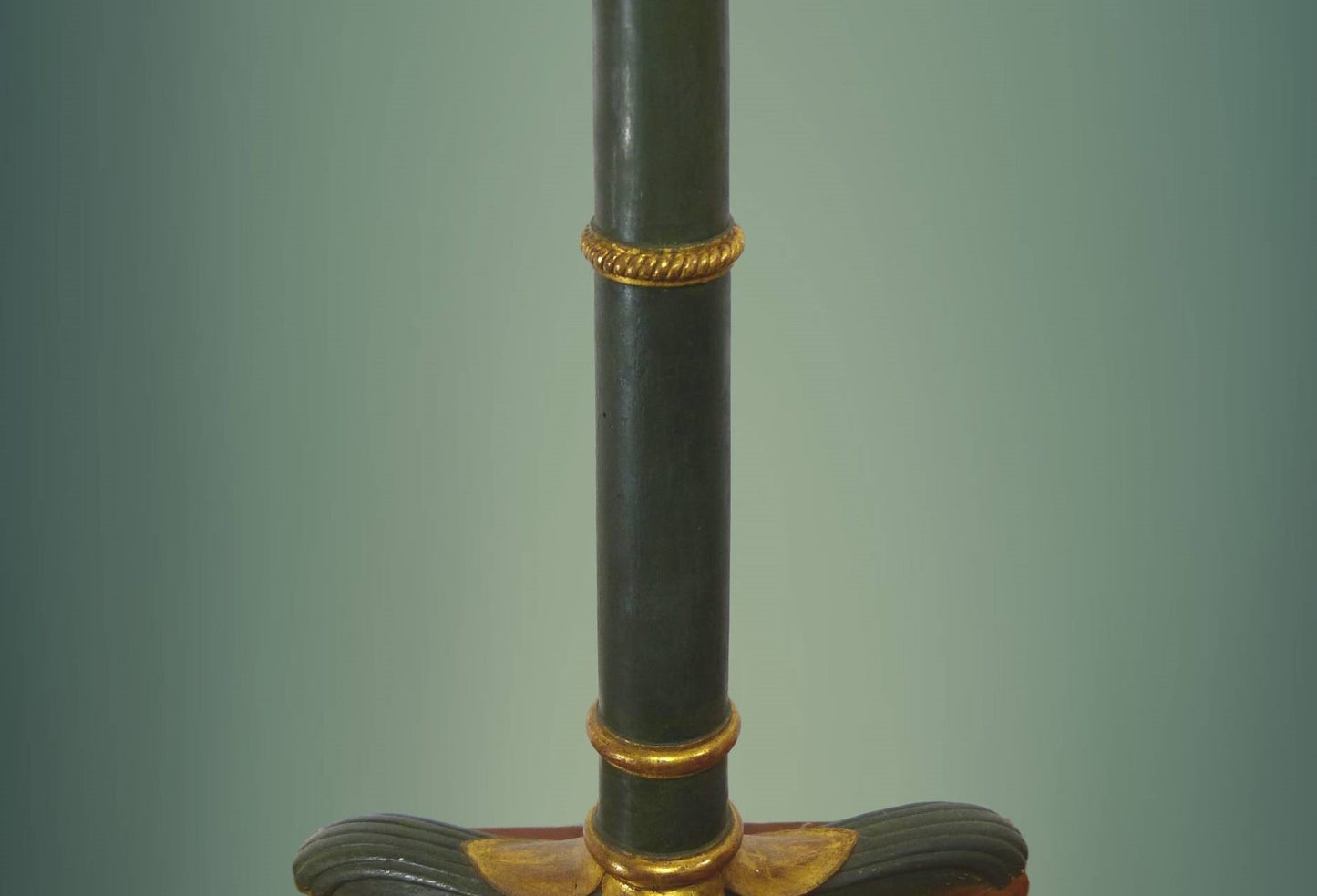 Etruscan Style Carved Wooden Floor Lamp, 1940s