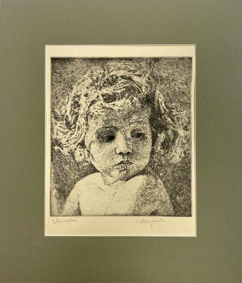 Ettore Beraldini, Portrait of Girl: Margherita, 1931, Etching-MLN-1783603