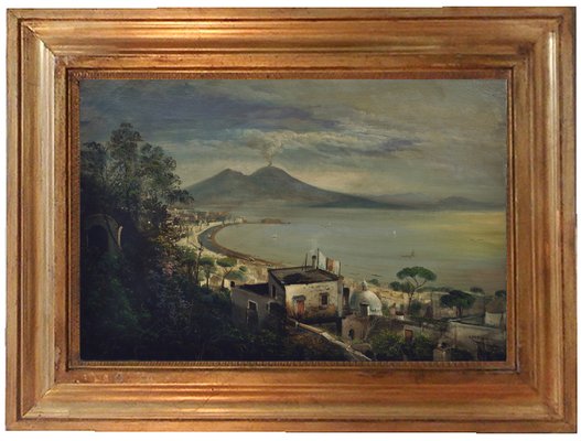 Ettore Ferrante, Italian Landscape Painting, Naples, Posillipo School, Oil on Canvas, Framed-YUW-1304932