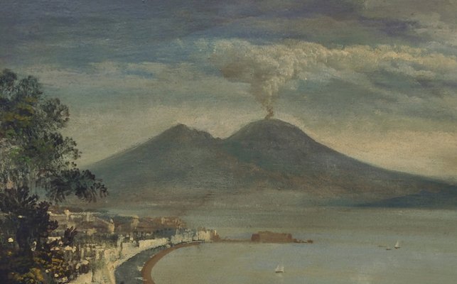 Ettore Ferrante, Italian Landscape Painting, Naples, Posillipo School, Oil on Canvas, Framed-YUW-1304932