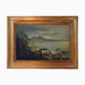 Ettore Ferrante, Italian Landscape Painting, Naples, Posillipo School, Oil on Canvas, Framed-YUW-1304932