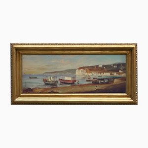 Ettore Ferrante, Naples, Italian Landscape Painting, Oil on Canvas, Framed-YUW-1304926