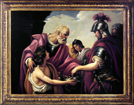 Ettore Frattini, Flavius Belisarius (Homage to François-André Vincent), 1600s, Oil Painting, Framed