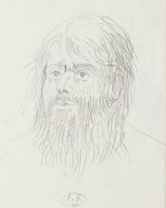 Eugène Berman, Head of Man, 1950s, Original Pencil Drawing