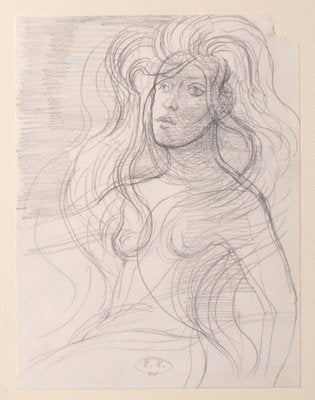 Eugène Berman, Portrait, 1970s, Pencil On Paper-ZCI-832198