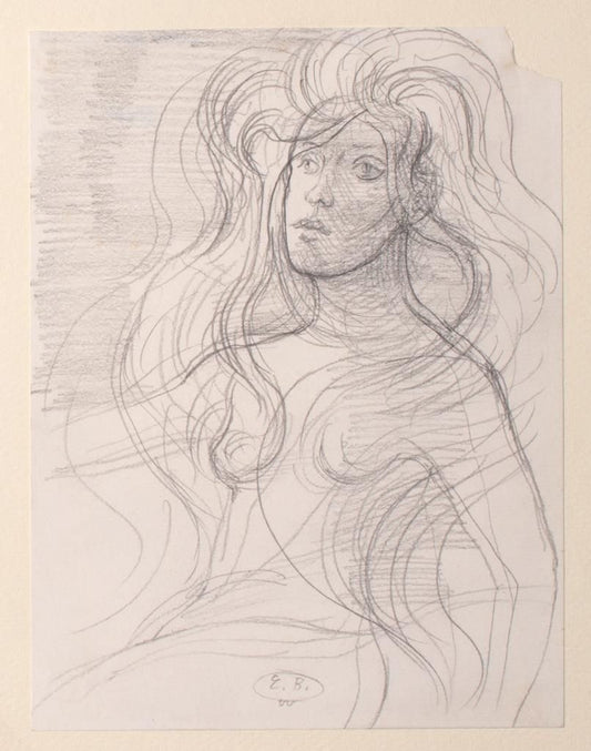 Eugène Berman, Portrait, 1970s, Pencil On Paper