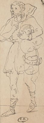 Eugène Berman, Theatrical Costume, 1950s, Pencil Drawing-ZCI-800516