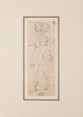 Eugène Berman, Theatrical Costume, 1950s, Pencil Drawing-ZCI-800516