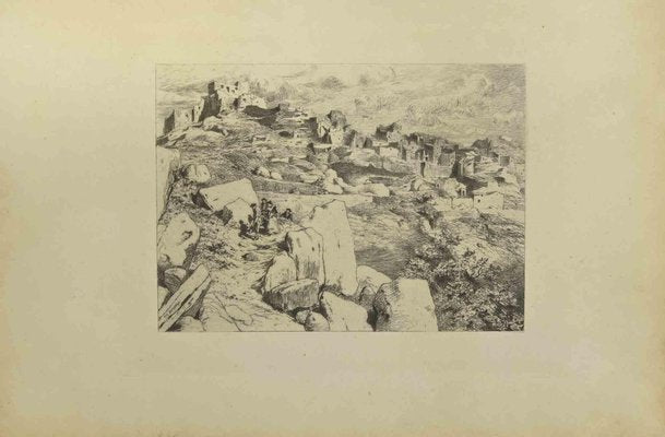 Eugène Burnand, Hillside, Etching, Late 19th Century-ZCI-2029870