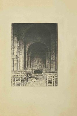 Eugène Burnand, In the Church, Etching, Late 19th Century-ZCI-2029875