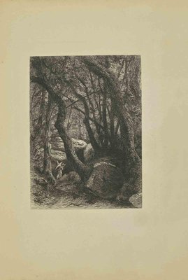 Eugène Burnand, In The Forest, Etching, Late 19th Century-ZCI-2029889