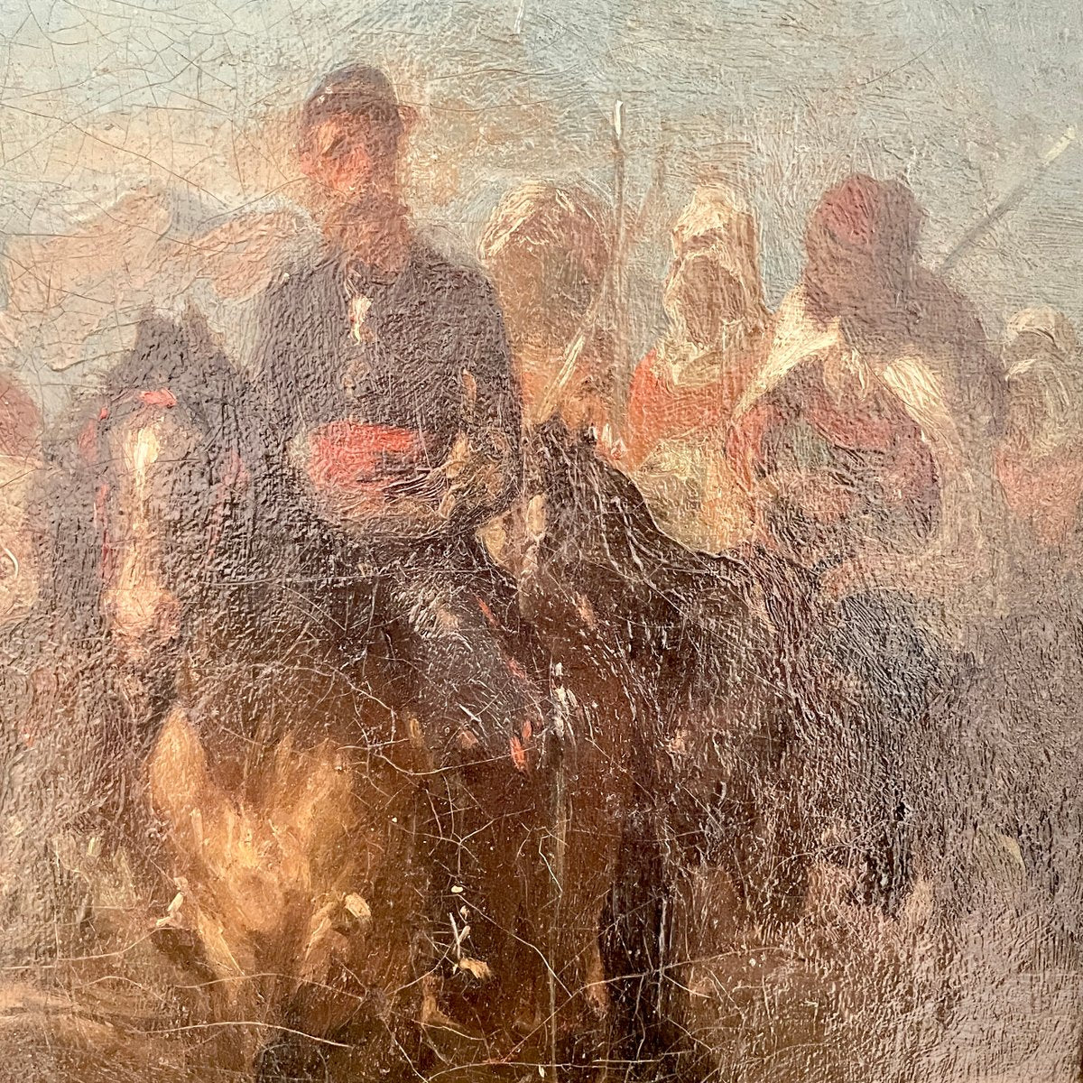 Eugene Delacroix, French Lieutenant on Horseback Leading a Bedouin Cavalry, 1830, Oil on Canvas