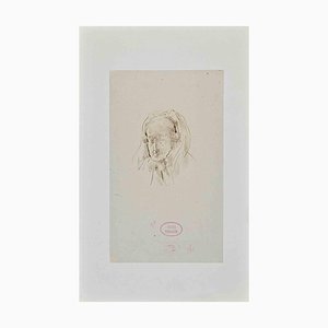 Eugène Giraud, Portrait of a Woman, Original Ink Drawing, Late 19th Century-ZCI-1403430