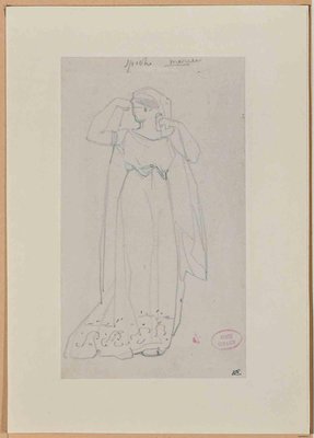 Eugène Giraud, Woman, Original Drawing on Paper, Late 19th-Century-ZCI-1229856