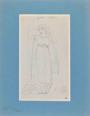 Eugène Giraud, Woman, Original Drawing on Paper, Late 19th-Century-ZCI-1229856