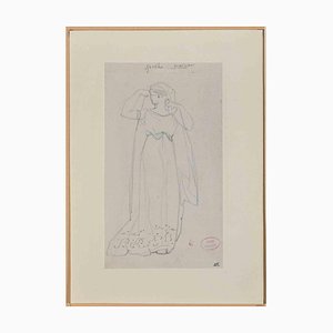 Eugène Giraud, Woman, Original Drawing on Paper, Late 19th-Century-ZCI-1229856