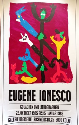 Eugene Ionesco, Koeln Exhibition Exhibition Poster, 1986, Original Lithograph-NRC-1444581