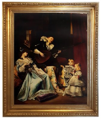 Eugenio De Blasi, Scene with Minstrel, 2005, Italy, Oil on Canvas, Framed-YUW-1317004